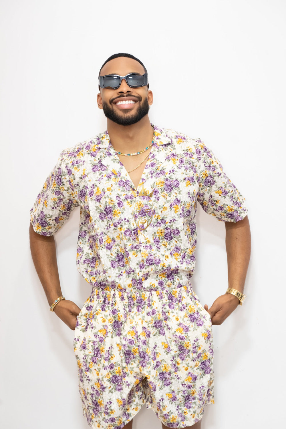 Luxury Flowers Spring/Summer Men's Lace Two-Piece Clothing - kayibstrore