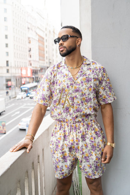 Flowers Spring/Summer Men's Lace Two-Piece Clothing - kayibstrore