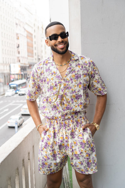 Flowers Spring/Summer Men's Lace Two-Piece Clothing - kayibstrore