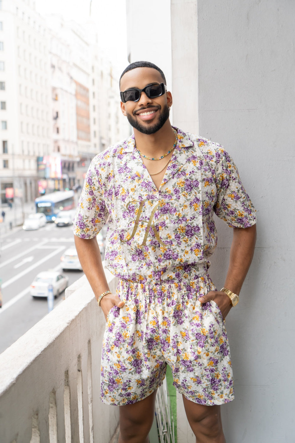 Flowers Spring/Summer Men's Lace Two-Piece Clothing - kayibstrore