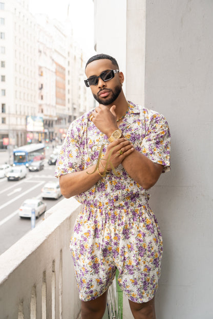 Flowers Spring/Summer Men's Lace Two-Piece Clothing - kayibstrore