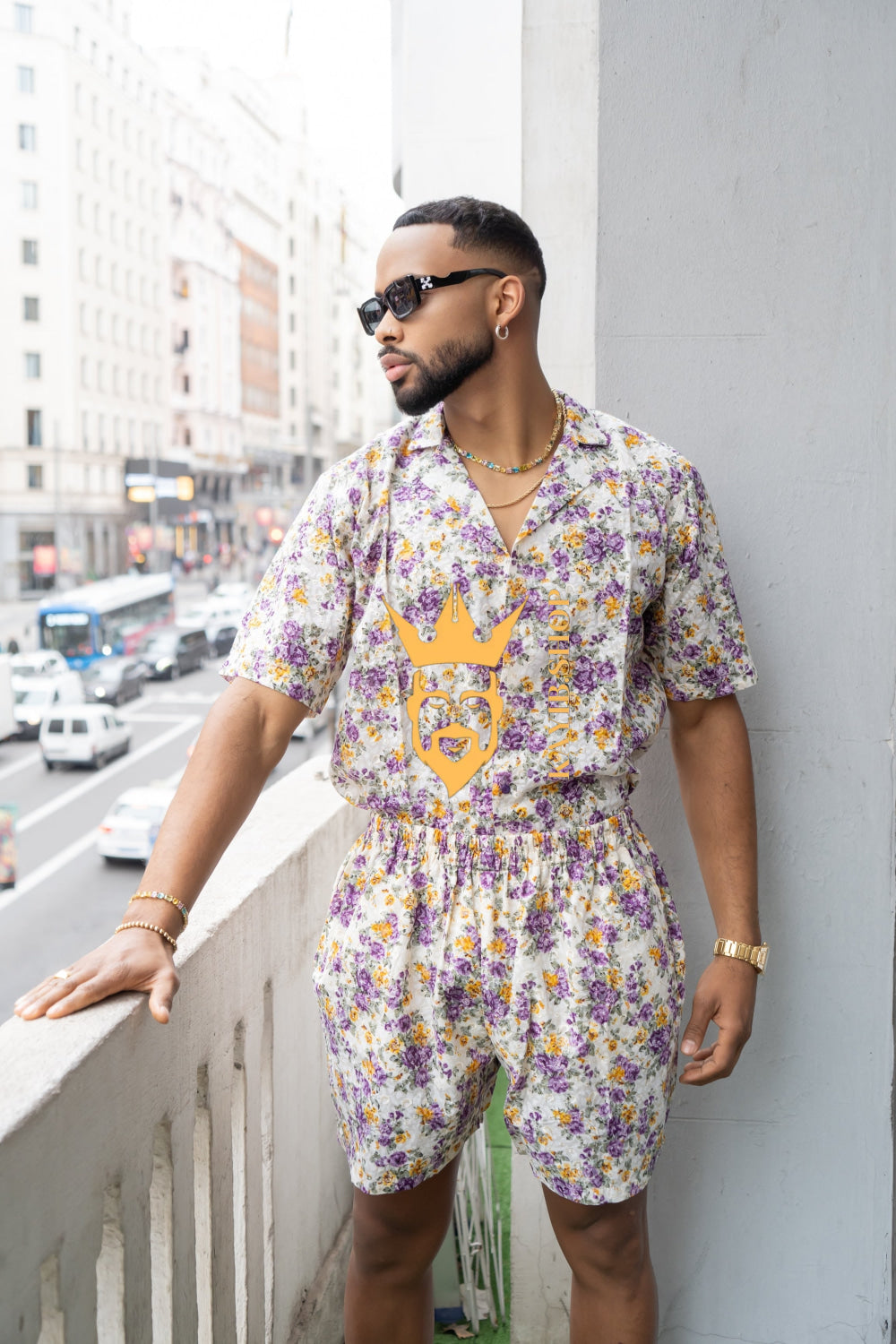 Flowers Spring/Summer Men's Lace Two-Piece Clothing: Sophisticated & Versatile Ensemble