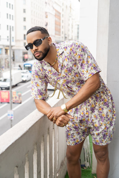 Flowers Spring/Summer Men's Lace Two-Piece Clothing - kayibstrore