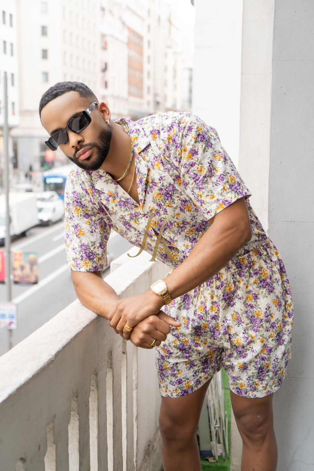 Flowers Spring/Summer Men's Lace Two-Piece Clothing - kayibstrore