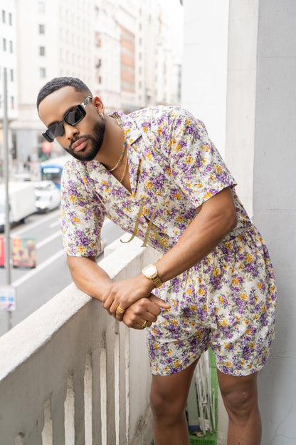 Flowers Spring/Summer Men's Lace Two-Piece Clothing - kayibstrore