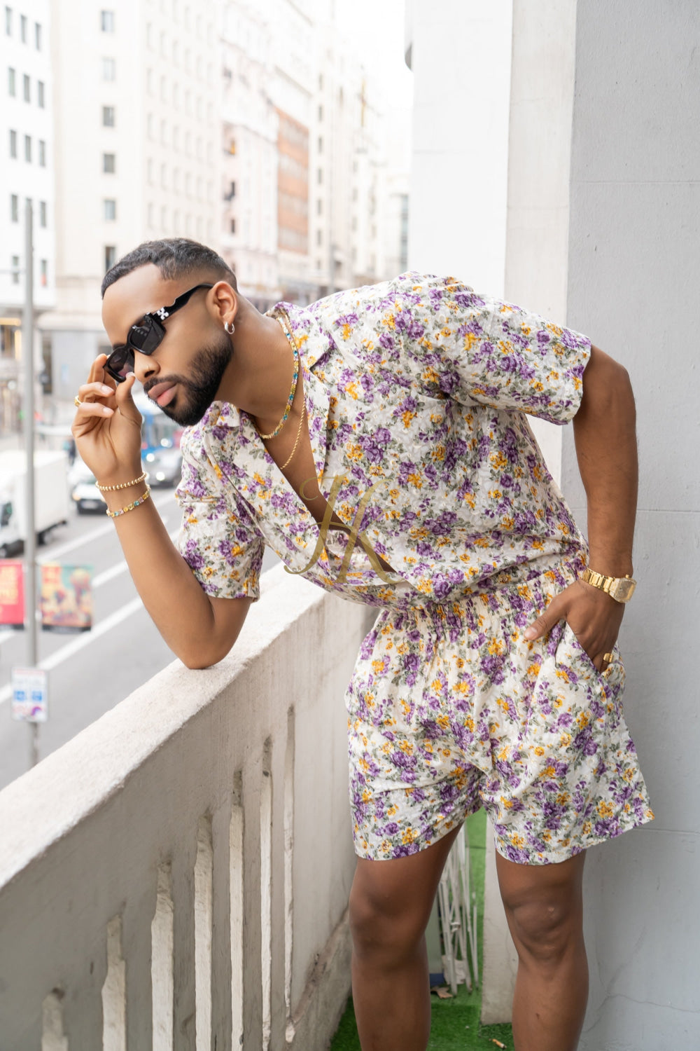Flowers Spring/Summer Men's Lace Two-Piece Clothing - kayibstrore