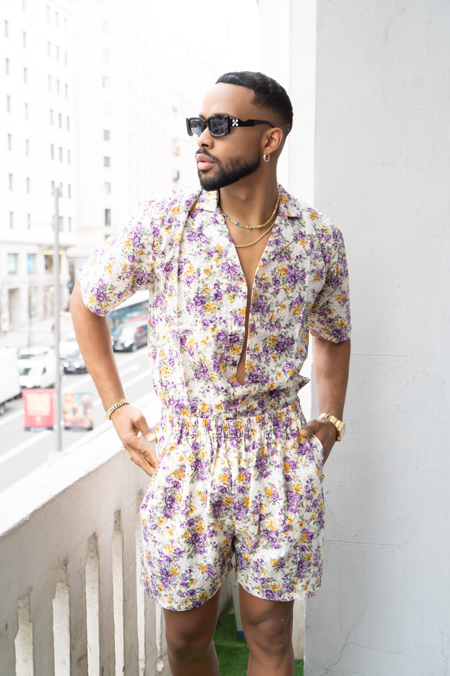 Luxury Flowers Spring/Summer Men's Lace Two-Piece Clothing - kayibstrore
