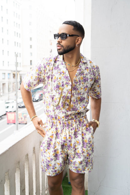 Flowers Spring/Summer Men's Lace Two-Piece Clothing - kayibstrore