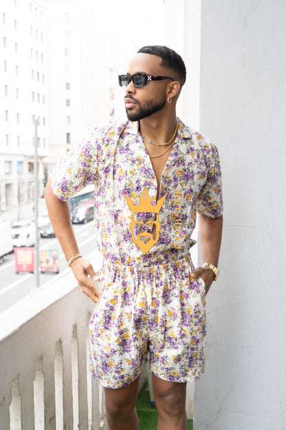 Luxury Flowers Spring/Summer Men's Lace Two-Piece Clothing