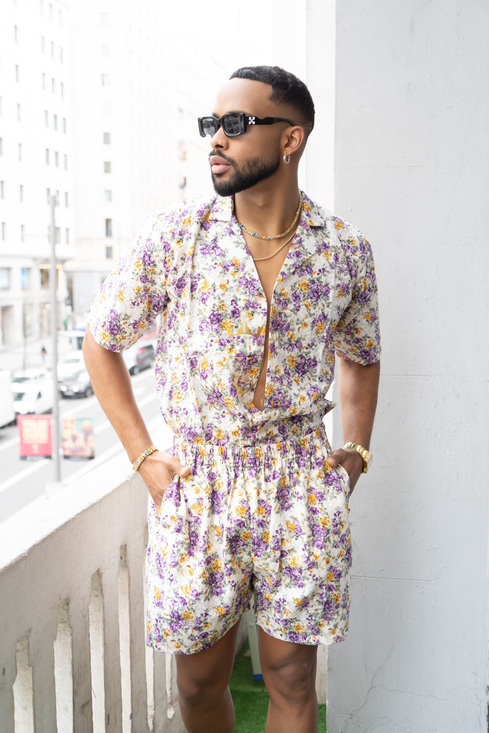 Luxury Flowers Spring/Summer Men's Lace Two-Piece Clothing - kayibstrore
