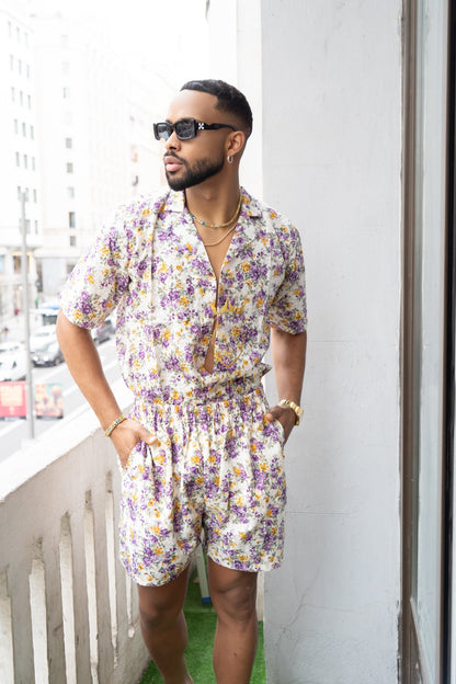 Luxury Flowers Spring/Summer Men's Lace Two-Piece Clothing - kayibstrore