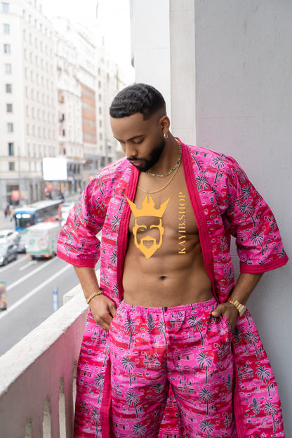 Handmade Wax Kimono Boho hippie Set for Couples | African Ankara Pajama & Robe | Couple gifts