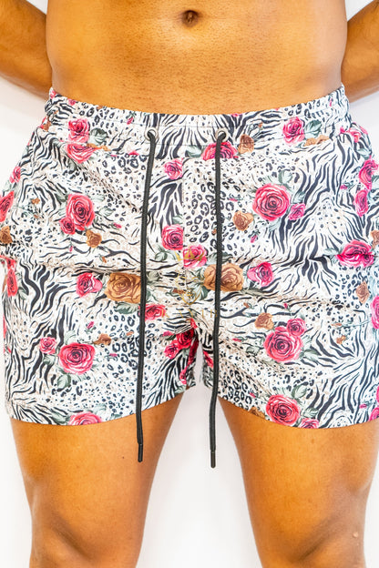 Tropical Vibes Men's Swim Trunks – Quick-Dry Beach Shorts - kayibstrore