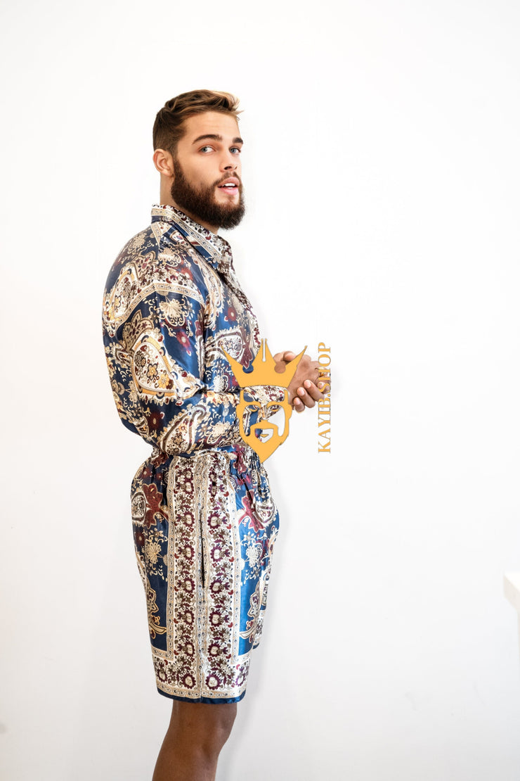 Luxury Silk shirt Set - Elevate Your Style with Vibrant Spanish Fashion - Stay Cool and Look Flawless All Summer Long - kayibstrore