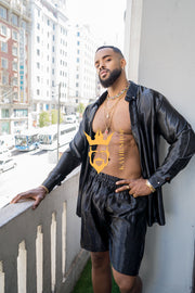 Men's Apparel Silk Shirt Set - Elevate Your Style with Pure Luxury - Hand-Sewn for Impeccable Quality - kayibstrore