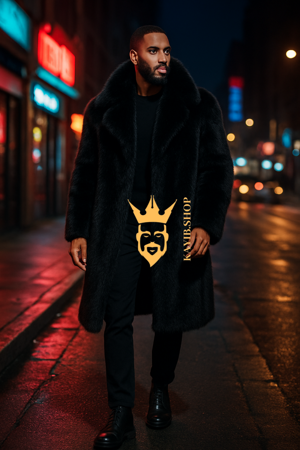 Luxury Black Fox Fur Coat – Timeless Statement Piece