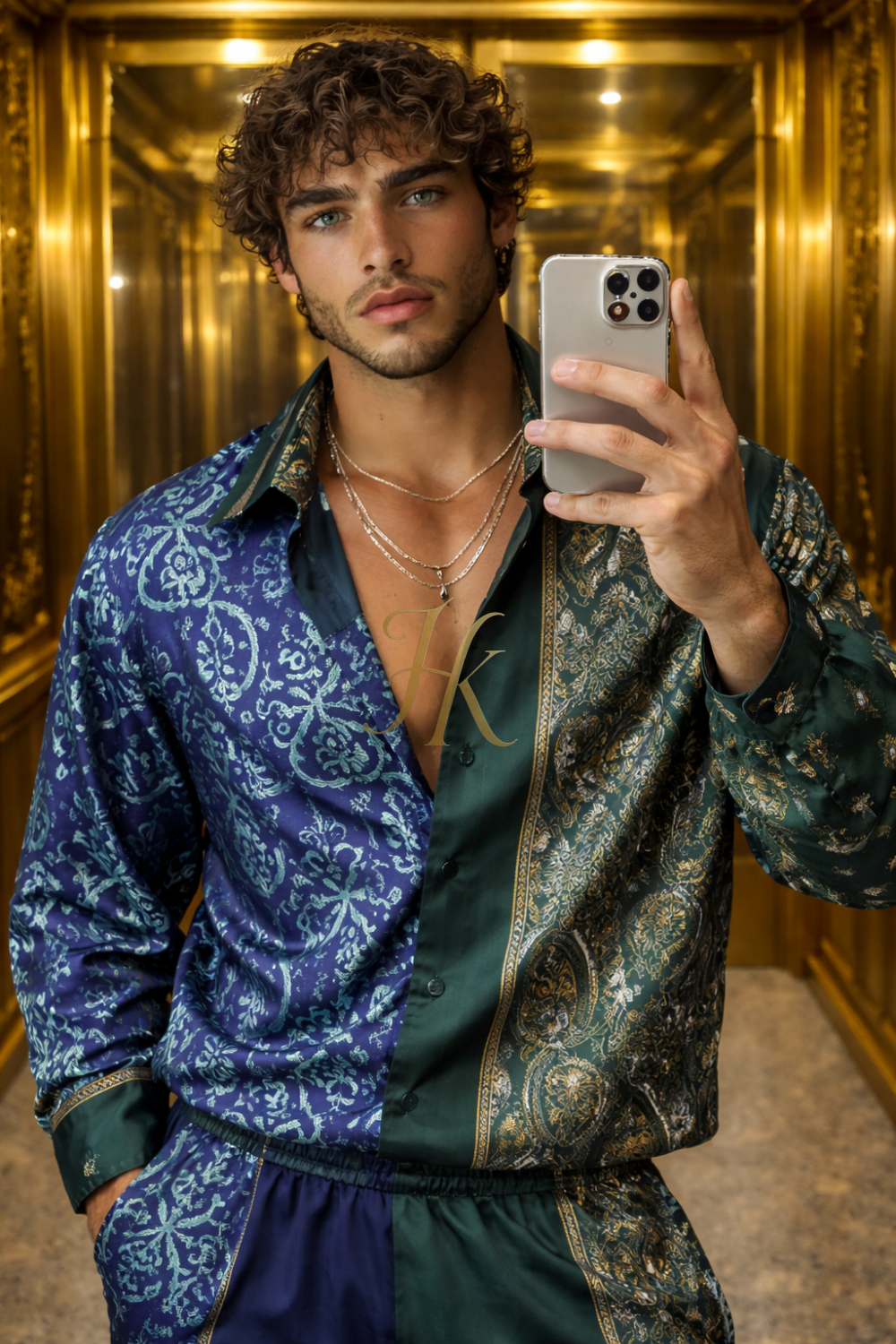 Sovereign Silk Set – Men’s Luxury Printed Shirt & Pants - kayibstrore