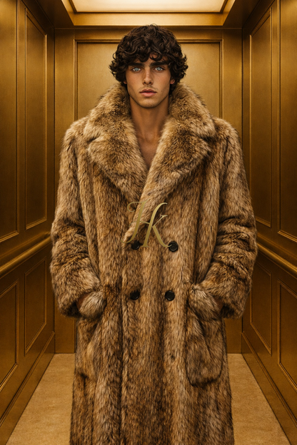 <transcy>Parka impermeable para hombre, chaqueta de invierno, nueva moda, abrigo largo de piel de conejo, Parkas para hombre, prendas de vestir exteriores de piel de zorro natural, ropa de calle</transcy>