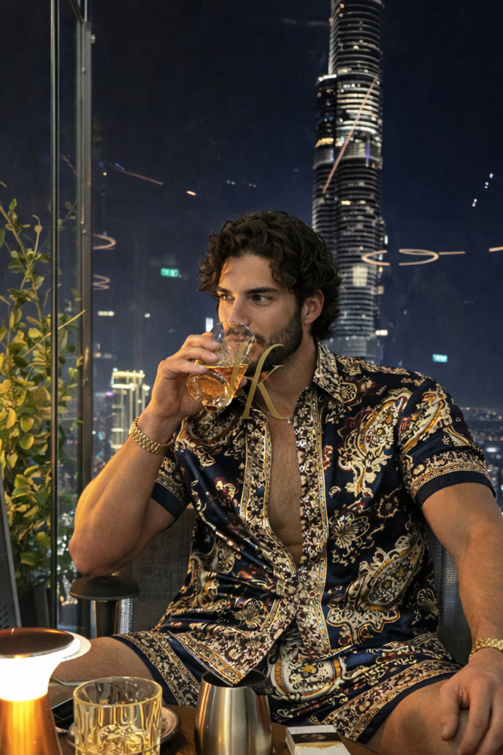 Pure Silk Summer Set for Men – Shirt & Shorts Ensemble - kayibstrore