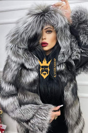 Luxury Raccoon Fur Short Coat - Stay Stylish and Warm with Oversized Sleeves - 100% Real Fur Luxury - kayibstrore