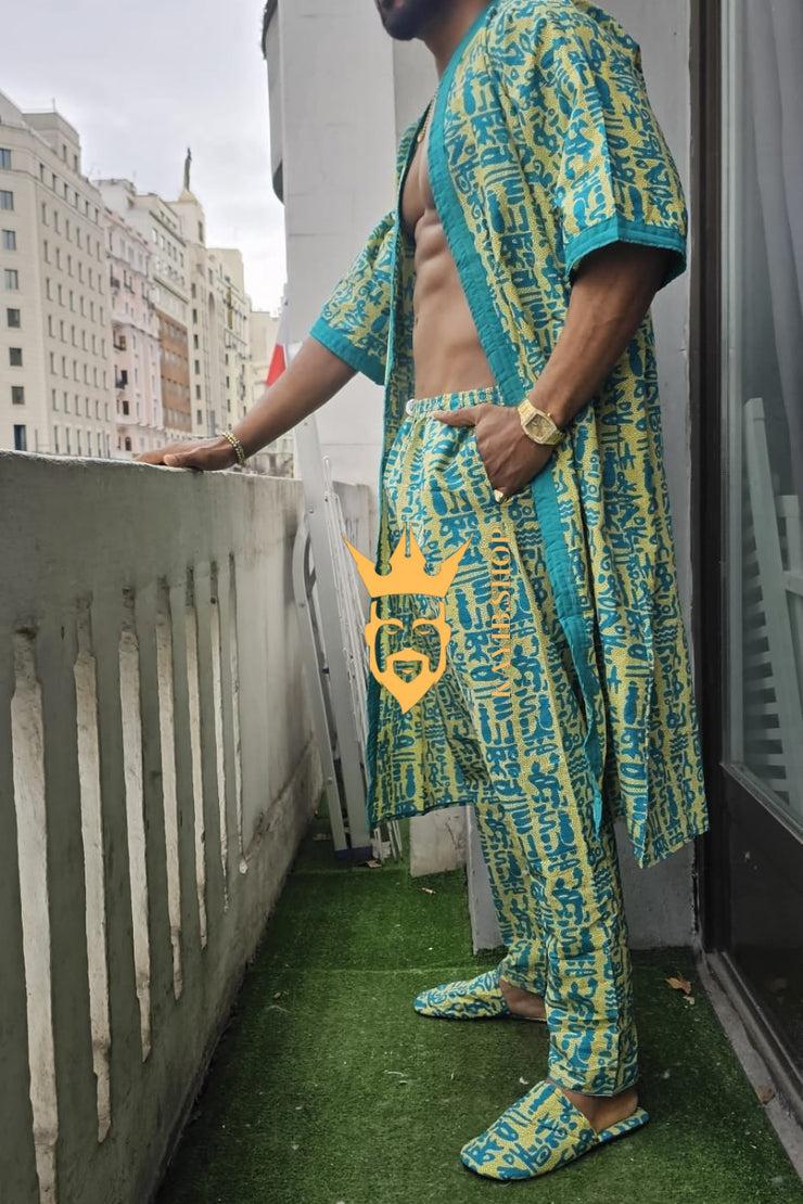 Handmade Wax Kimono Boho hippie Set for Couples | African Ankara Pajama & Robe | Valentine&