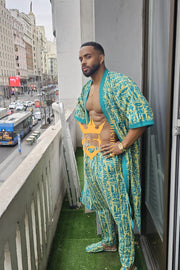 Handmade Wax Kimono Boho hippie Set for Couples | African Ankara Pajama & Robe | Valentine's Gift