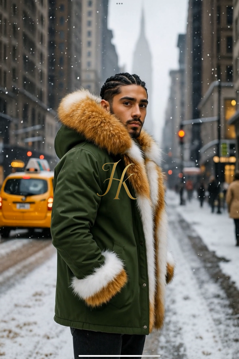 Men's Luxury handmade fox fur Coats Parka - Versatile Winter Protection for the Modern Man