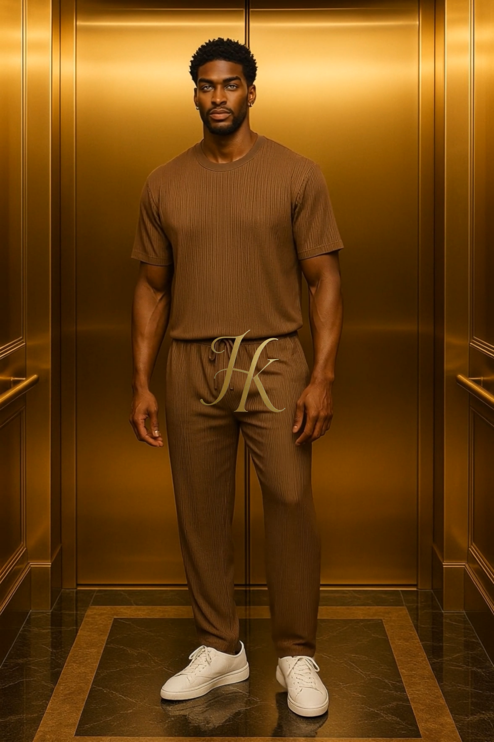 Men’s Summer Cotton Set – T-Shirt & Pants Two-Piece Outfit