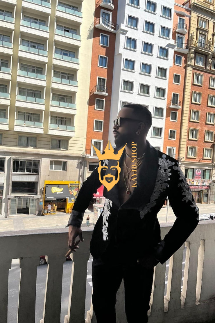 Luxury Handmade Custom velvet blazer Men&