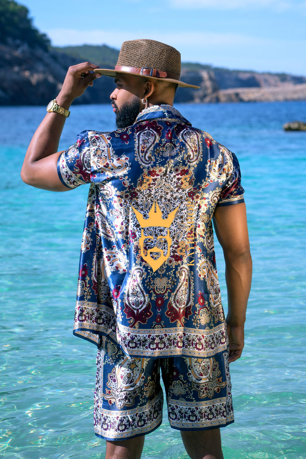 Men’s Luxury Silk Set – 100% Pure Mulberry Silk Shirt & Shorts | Limited Edition Outfit - kayibstrore
