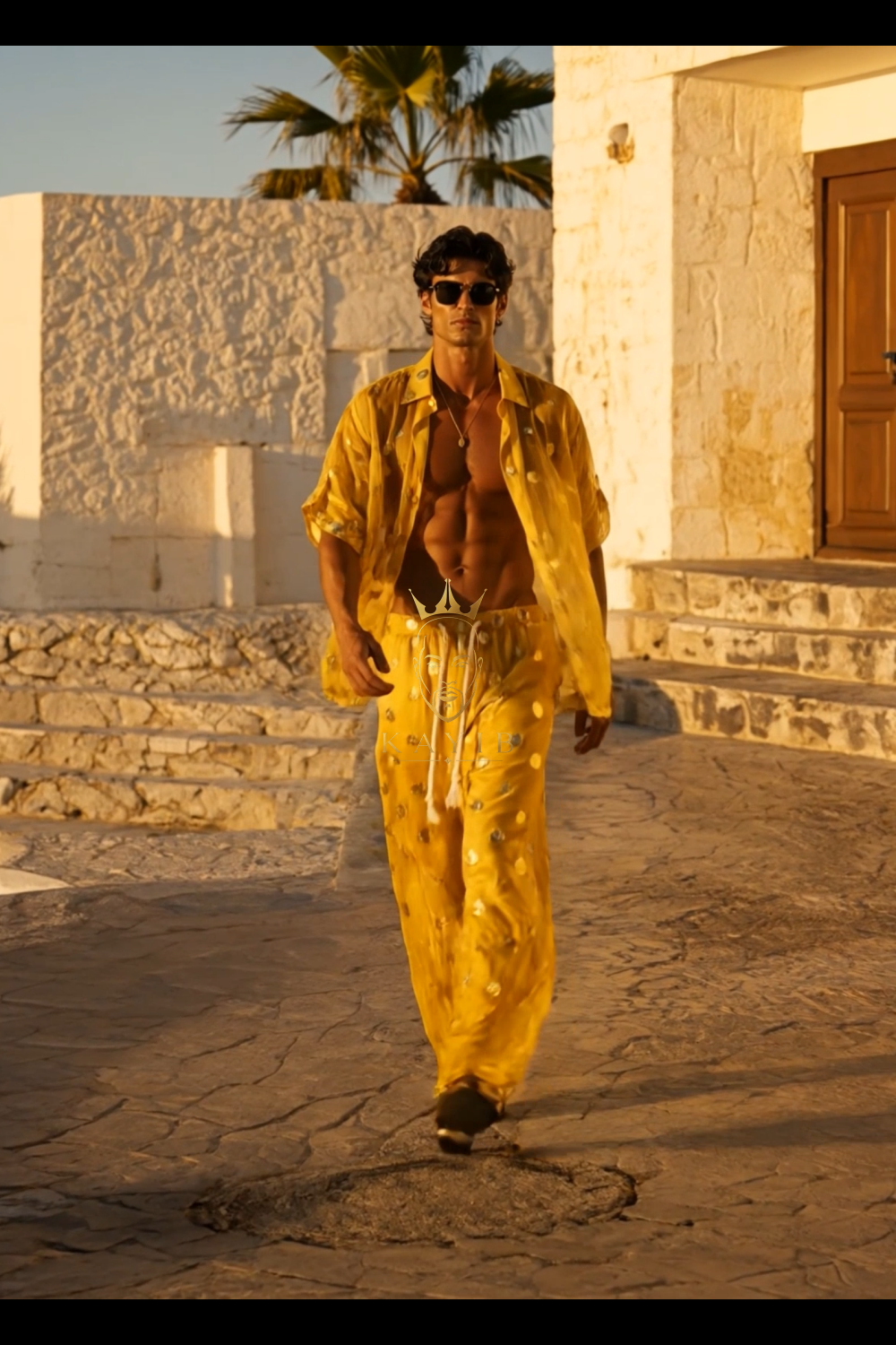 Golden Mirage Embroidered Resort Set