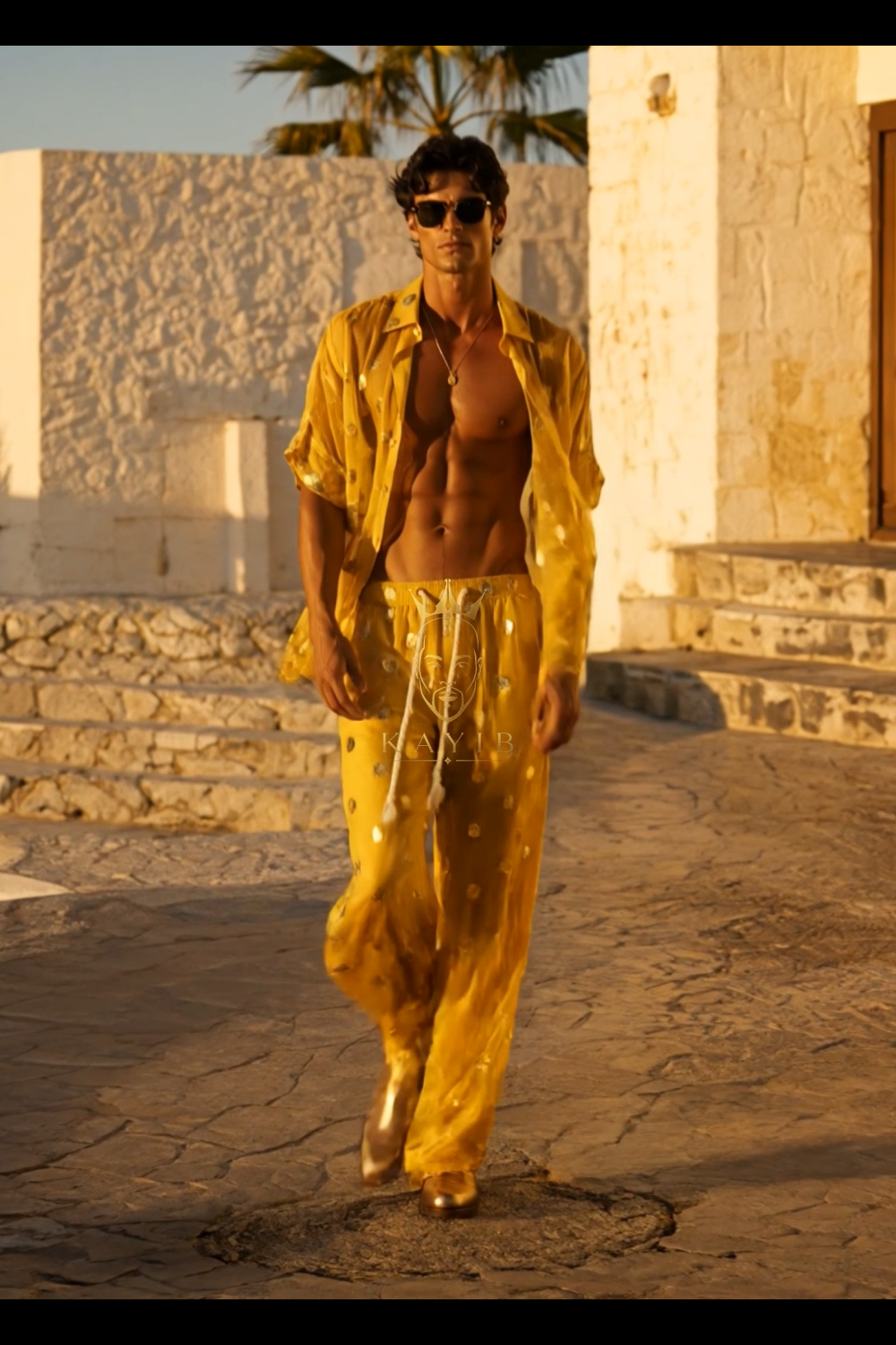 Golden Mirage Embroidered Resort Set
