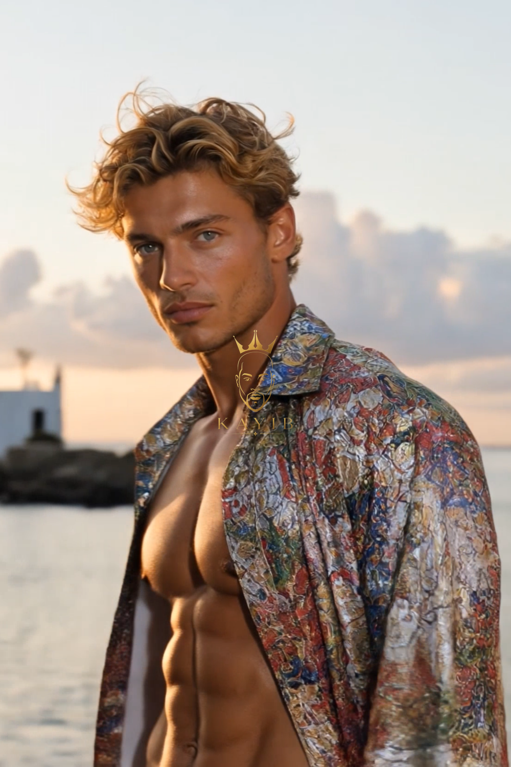Mosaic Riviera Lace Set – Luxury Men’s Embroidered Shirt & Pants