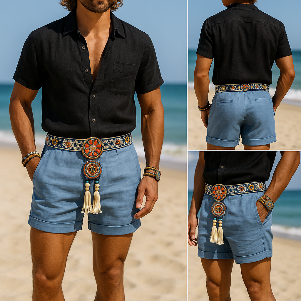 Boho Luxe Embroidered Men’s Shorts – Limited Edition | House of Kayib - kayibstrore