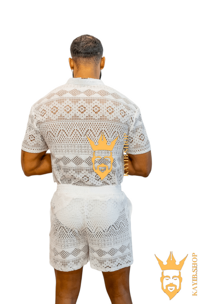 Luxurious Men's White Shirt and Shorts Set - Elevate Your Summer Style - Perfect for Any Occasion - kayibstrore