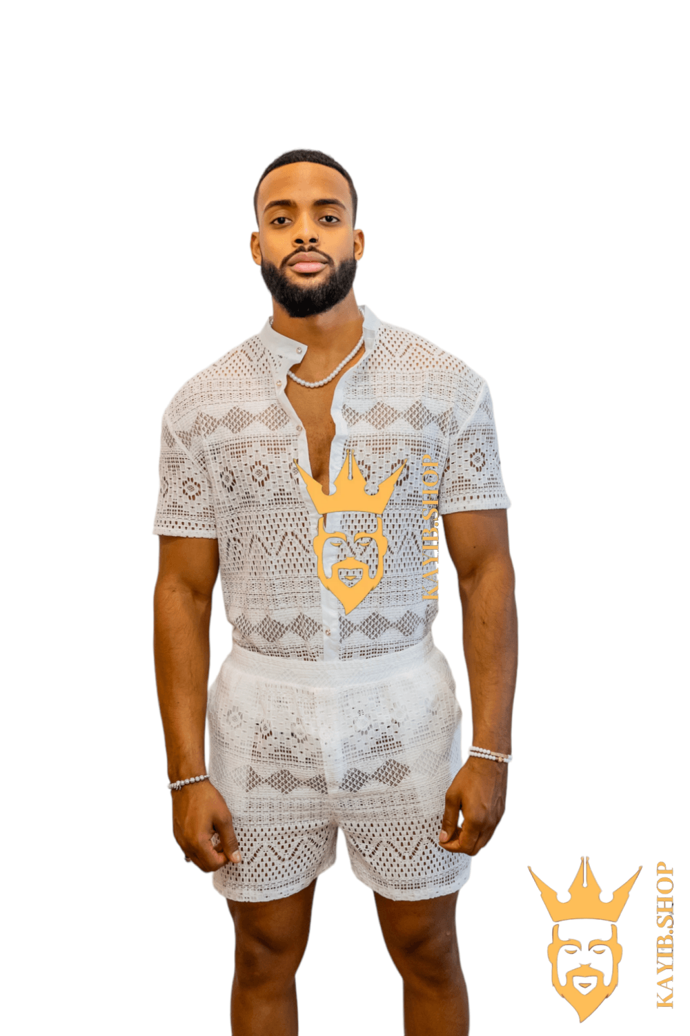 Luxurious Men's White Shirt and Shorts Set - Elevate Your Summer Style - Perfect for Any Occasion - kayibstrore