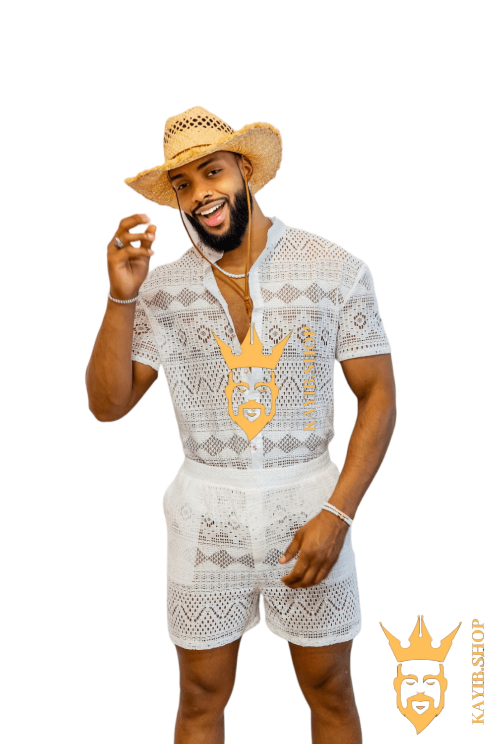 Luxurious Men's White Shirt and Shorts Set - Elevate Your Summer Style - Perfect for Any Occasion - kayibstrore