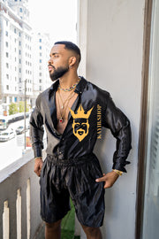 Men's Apparel Silk Shirt Set - Elevate Your Style with Pure Luxury - Hand-Sewn for Impeccable Quality - kayibstrore