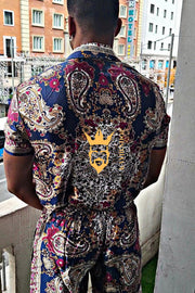 Luxury Boho Silk Shirt Set - Festival Outfit, Handmade Men's Fashion - kayibstrore