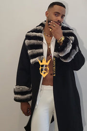 Luxury Handmade Premium Cashmere & 100% wool Real Fur Coats: Men's & Women's cashmere Jackets with Rex Rabbit Fur Collar |  100% Cashmere Winter Elegance" - kayibstrore
