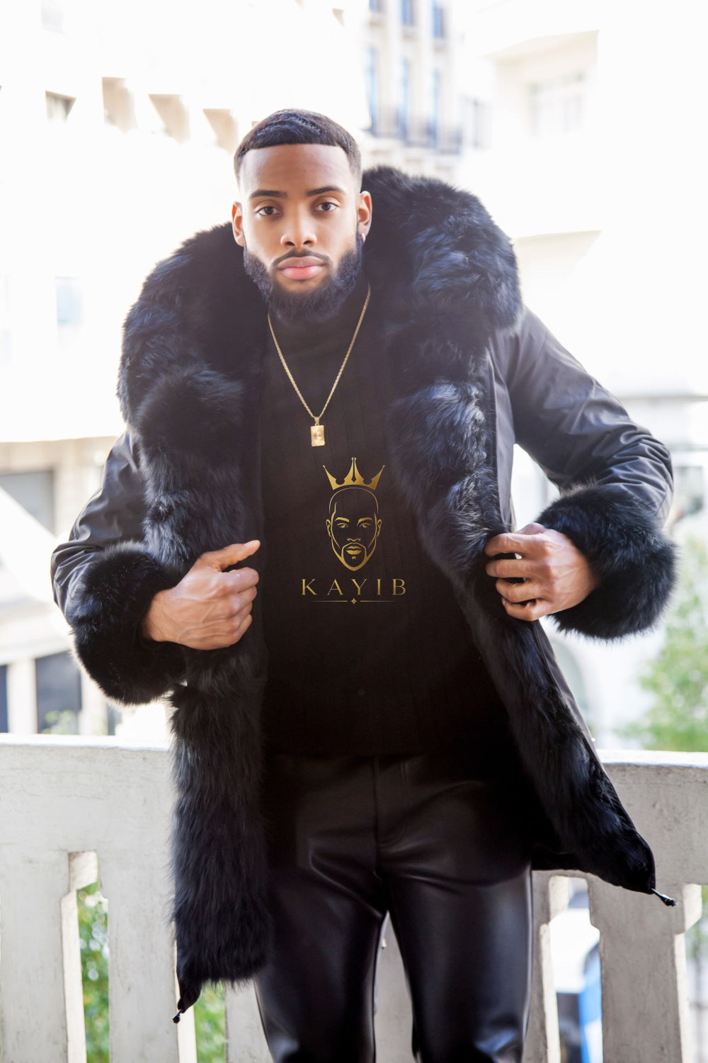 Premium Men's Fur Parka - Versatile, Handmade, and Waterproof