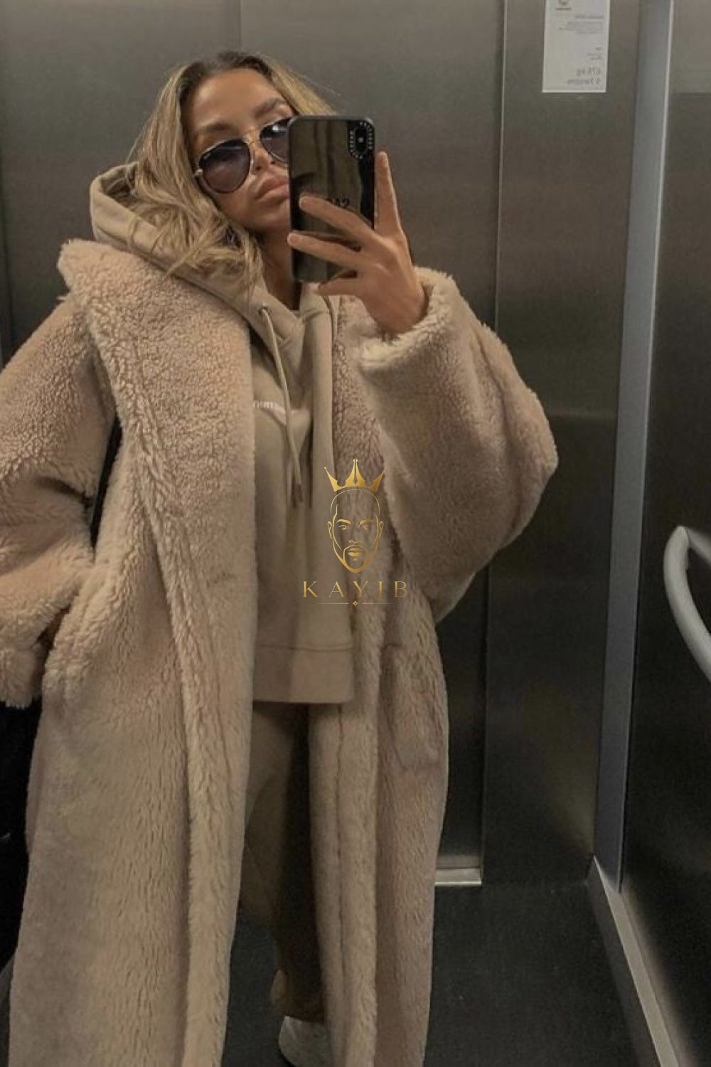 Luxury Teddy genuine wool sheepskin Luxury Coat - Stay Warm and Stylish in this Ethically Produced Fur Coat couple goals - kayibstrore