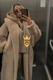 Luxury Teddy genuine wool sheepskin Luxury Coat - Stay Warm and Stylish in this Ethically Produced Fur Coat couple goals - kayibstrore