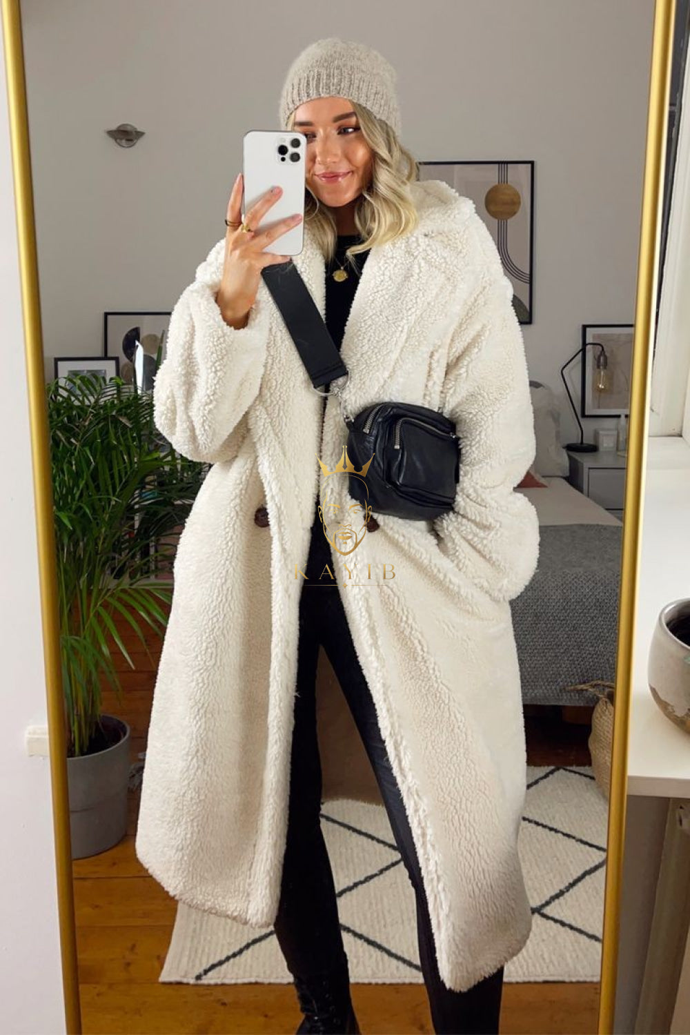 Luxury Teddy genuine wool sheepskin Luxury Coat - Stay Warm and Stylish in this Ethically Produced Fur Coat couple goals - kayibstrore