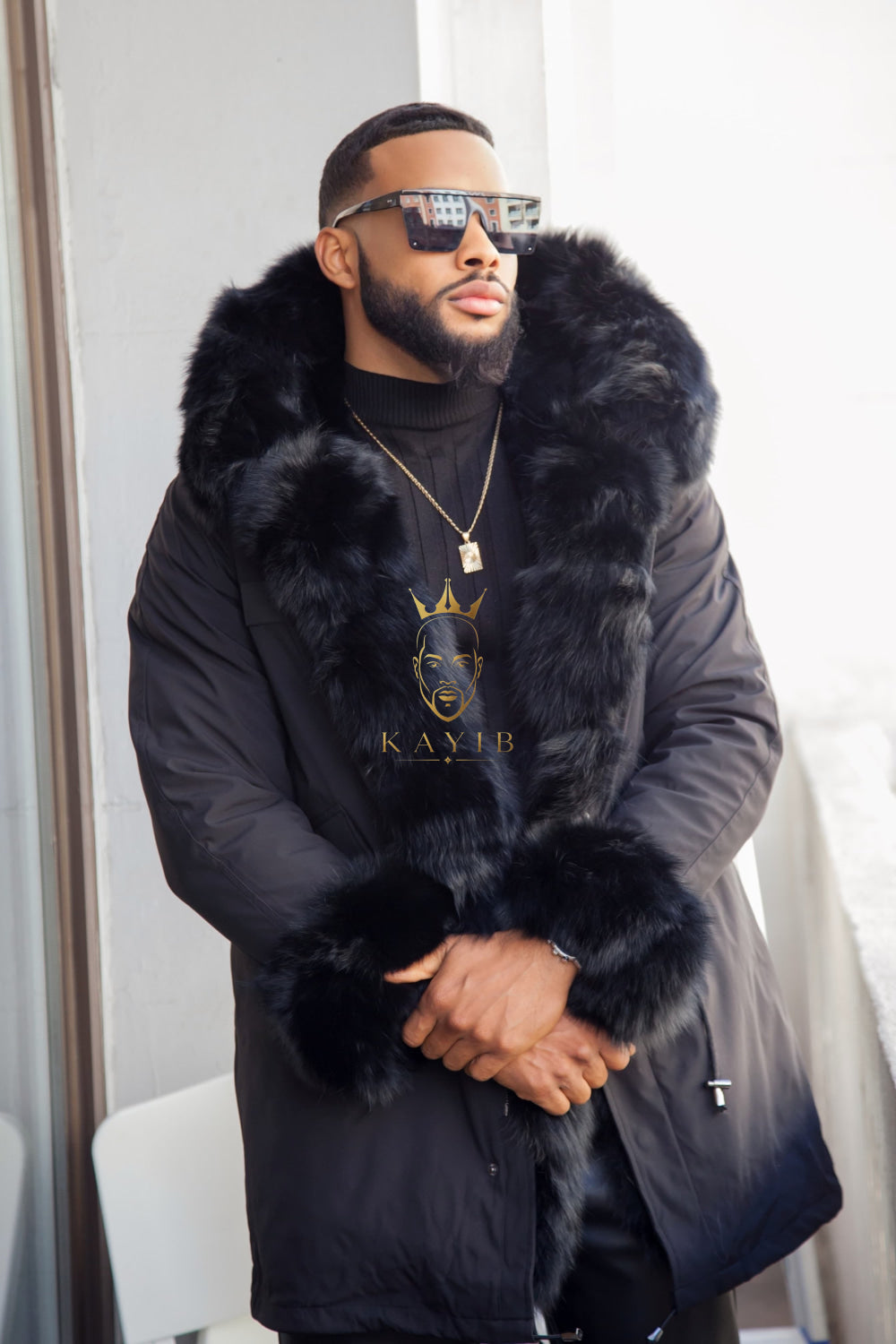 Premium Men's Fur Parka - Versatile, Handmade, and Waterproof