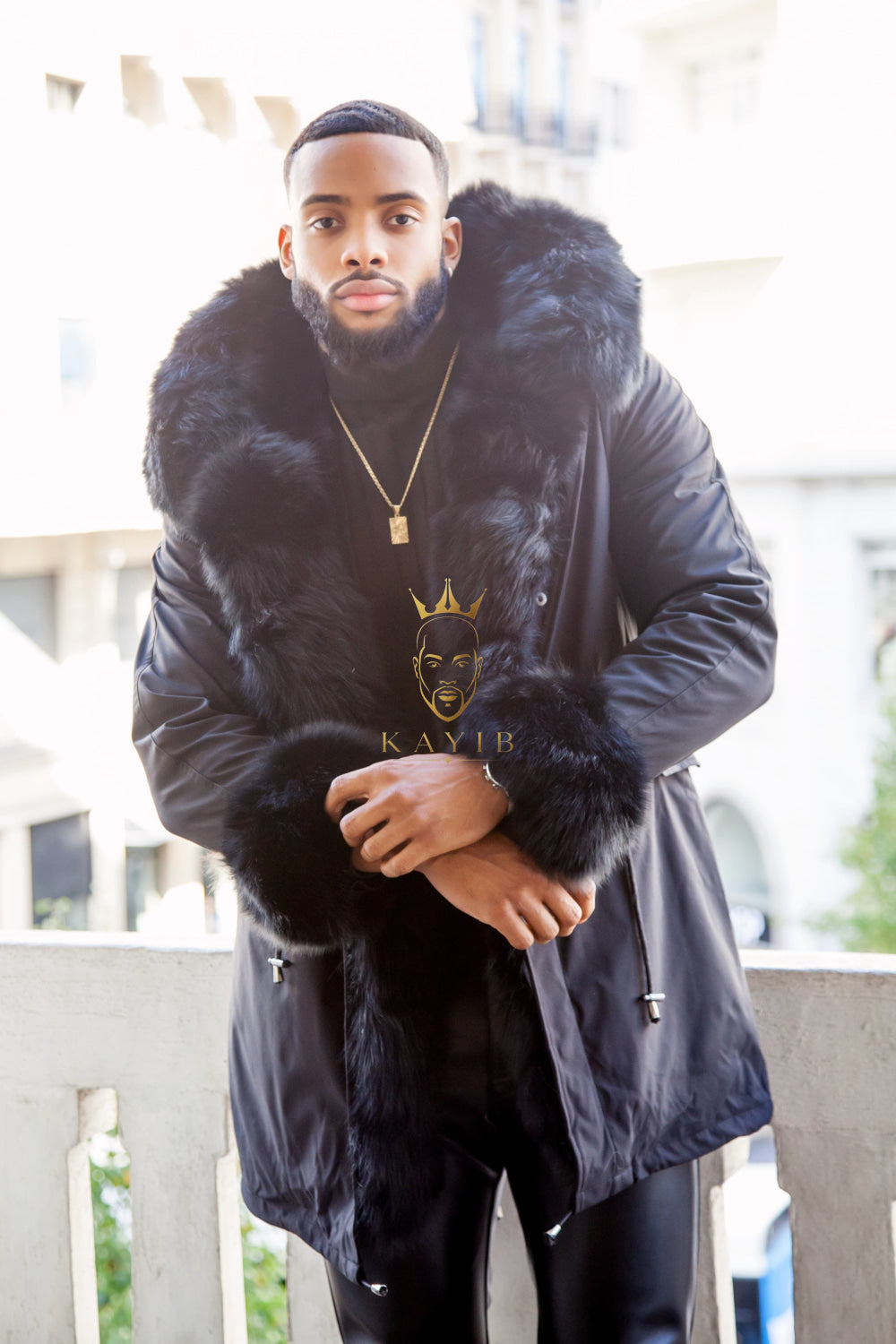 Premium Men's Fur Parka - Versatile, Handmade, and Waterproof