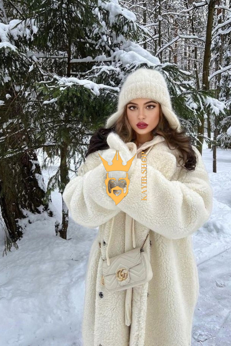 Luxury Teddy genuine wool sheepskin Luxury Coat - Stay Warm and Stylish in this Ethically Produced Fur Coat couple goals - kayibstrore