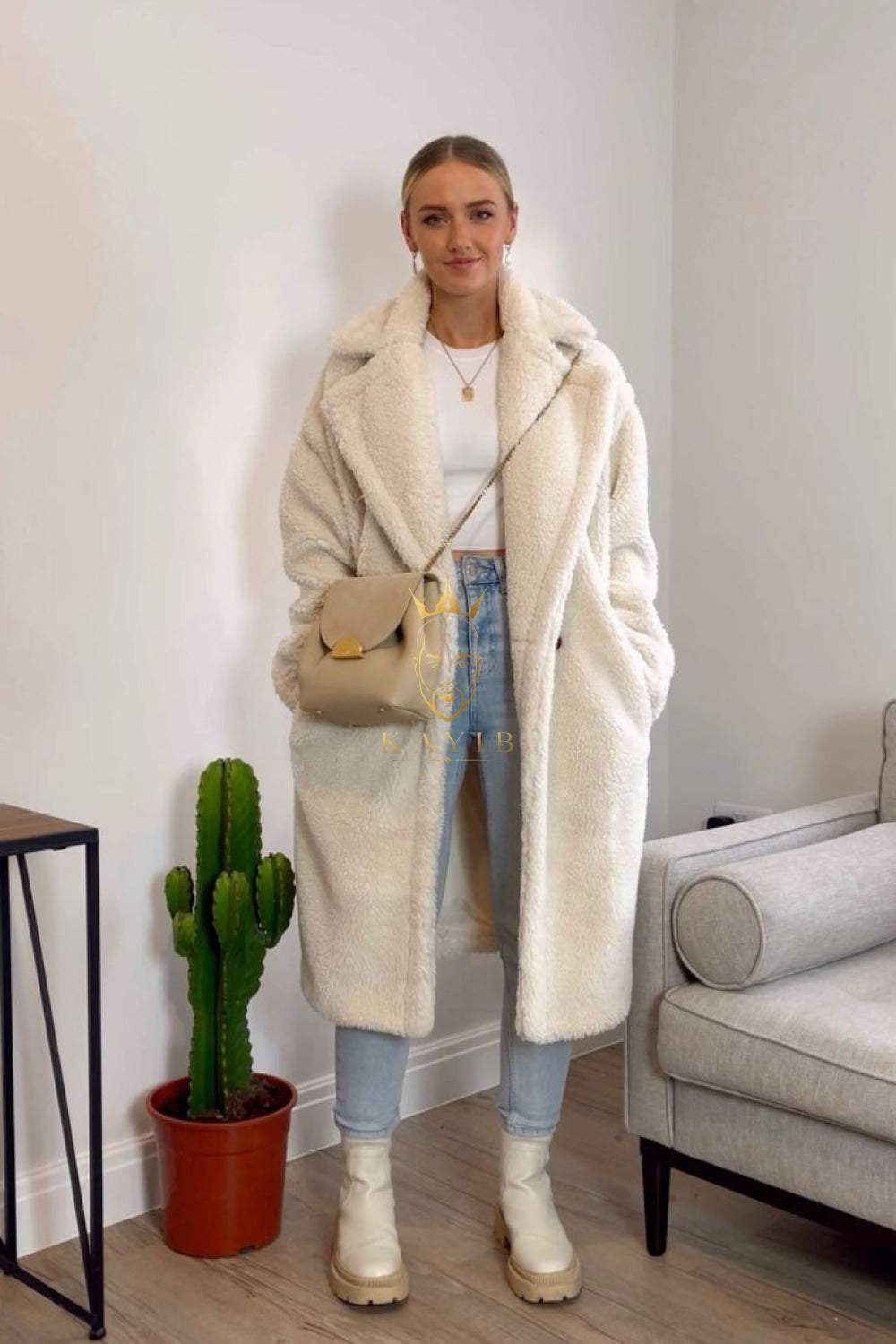 Luxury Teddy genuine wool sheepskin Luxury Coat - Stay Warm and Stylish in this Ethically Produced Fur Coat couple goals - kayibstrore
