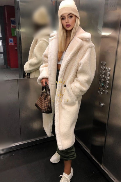 Luxury Teddy genuine wool sheepskin Luxury Coat - Stay Warm and Stylish in this Ethically Produced Fur Coat couple goals - kayibstrore