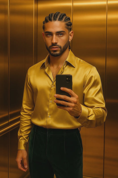 Men’s Premium Silk Shirt – 100% Pure Silk Luxury Fashion